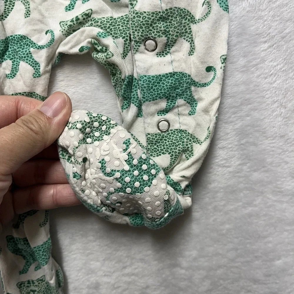 Kickee Pants Bamboo Footed Sleeper Baby 0-3M cheetah Animals